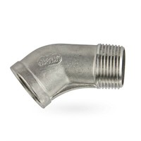 Edelstahl Fitting #121 Winkel 1 1/4 Zoll Ig/Ag 45° Rohrwinkel Gewindefitting