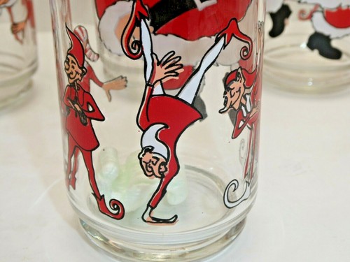 Juego de 6 de colección Santa Claus bailando con vaso para beber elfos - Navidad - 16 oz - Usado en excelente condición - Imagen 3 de 6