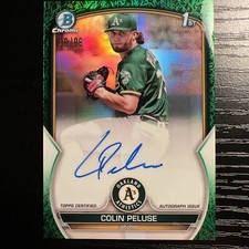2023 Bowman Chrome - Prospect Autographs Green Refractor #CPA-CPE Colin Peluse