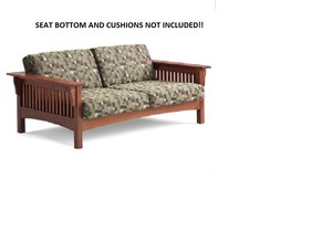 HONEY OAK SOLID MISSION LOVESEAT BY ADDEN FURNITURE***NO BOTTOM OR ...