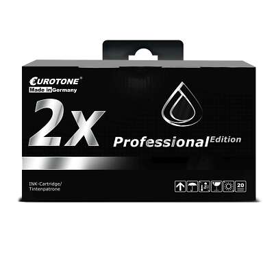 2x Eurotone PRO Tinte SCHWARZ f�r HP OfficeJet 7110-wide format 7610-wide format