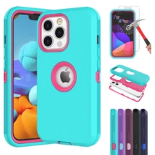 For iPhone 14 13 12 11 Pro XS Max XR X SE Phone Case Cover + Screen Protector