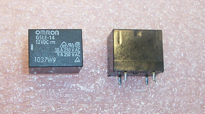 QTY (5) G5LE-14-DC12 OMRON SPDT 12V RELAYS ROHS...G5LE-14-12VDC
