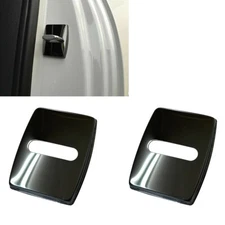 2pcs Polished Black Stainless Door Latch Striker Cover Fits 16-21 F22 F87 M2