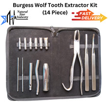Premium Equine Dental Burgess Wolf Tooth Extractor Kit 14 Piece Set for Horses