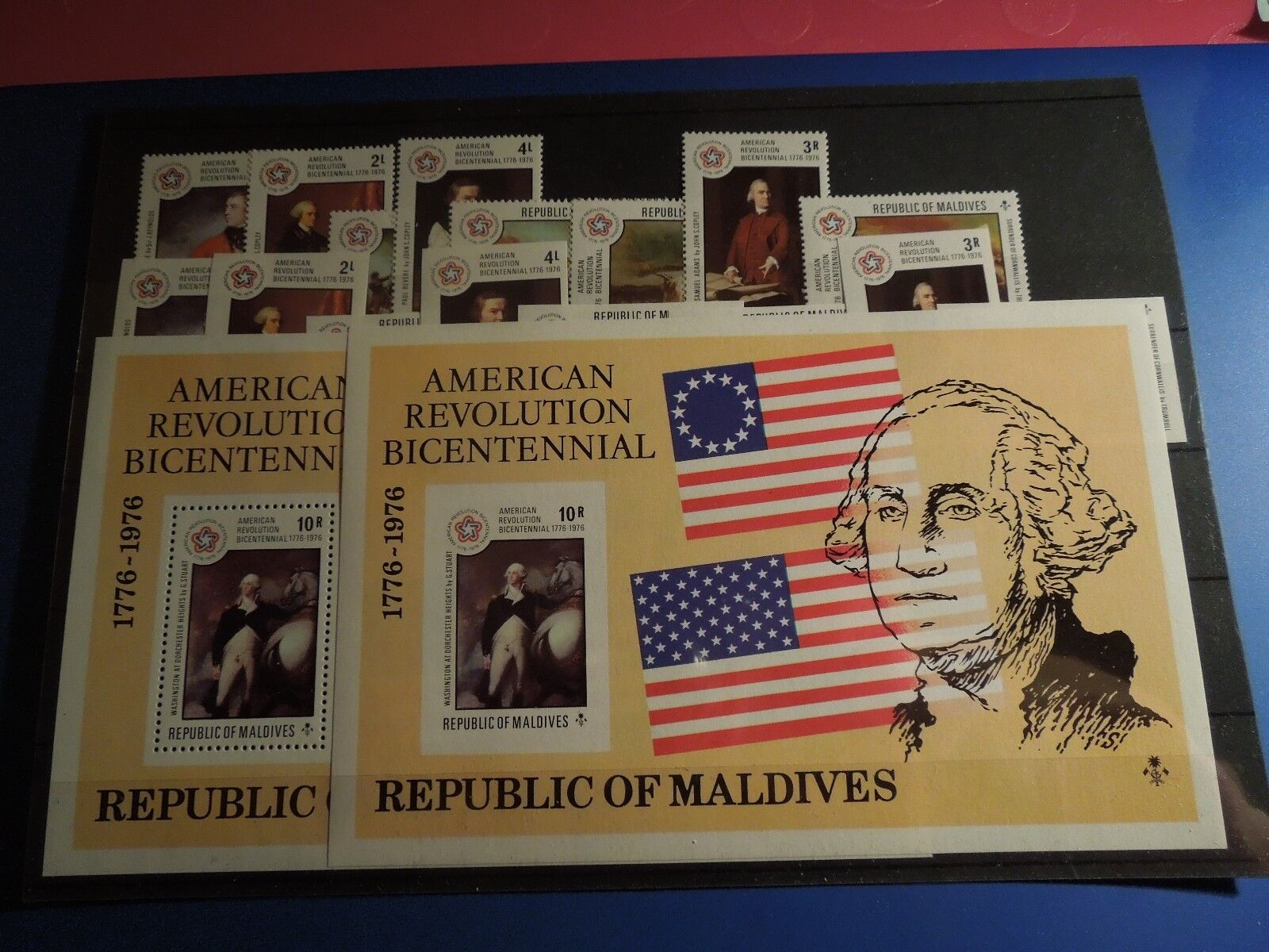 MALDIVE Isl 1976 Direct stock discount US BICENTENNNIAL PERF XSET +IMPERF Industry No. 1 + 2 X