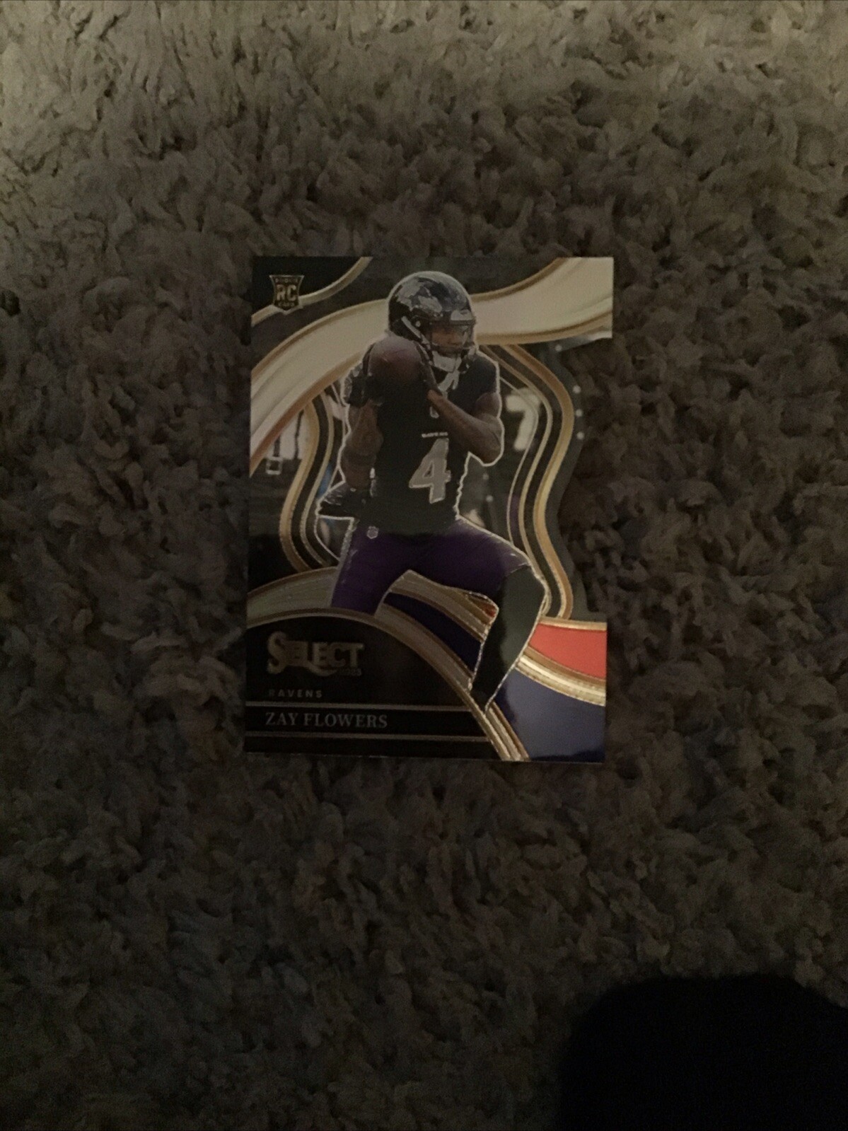 2023 Panini Select - Club Level Black & Red Prizm Die-Cut #201 Zay Flowers (RC)