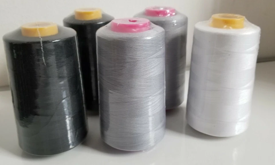 Lot of 5 Big Quality Sewing Machine Serger Thread Spools 6000 Yards Per Cone - Image 3 of 3