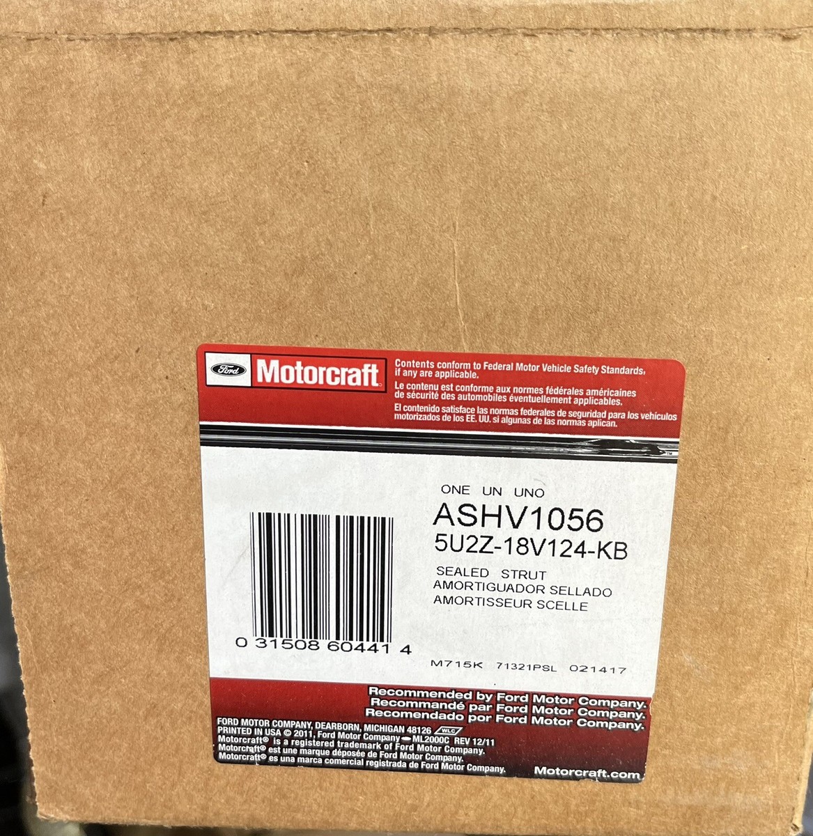 Motorcraft ASHV-1056 front driver or passenger shock absorber  5U2Z-18V124-KB | eBay