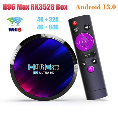 H96 MAX RK3528 Android 13 TV Box 4G 64G 2.4/5G WiFi BT 4K UHD H.265 Media player