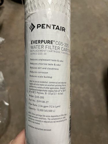 Everpure EV910827 Cg5-20S, Water Filter Cartridge, 5 Microns, 3.3 GPM - Picture 2 of 4