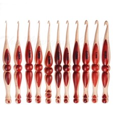 Wooden Crochet Hooks Set of 11 7" Handmade, Ergonomic with Case  Perfect Gift