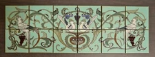 Contemporary 12-Tile Decorative Panel with Birds