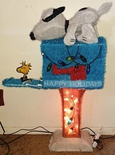 Peanuts Worldwide LLC 36" Snoopy & Woodstock w/ MOTION Mailbox Prelit Lightup