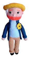 Amigurumi VINCENT VAN GOGH 12" Handmade Stuffed Crochet Doll Toy Figure painting
