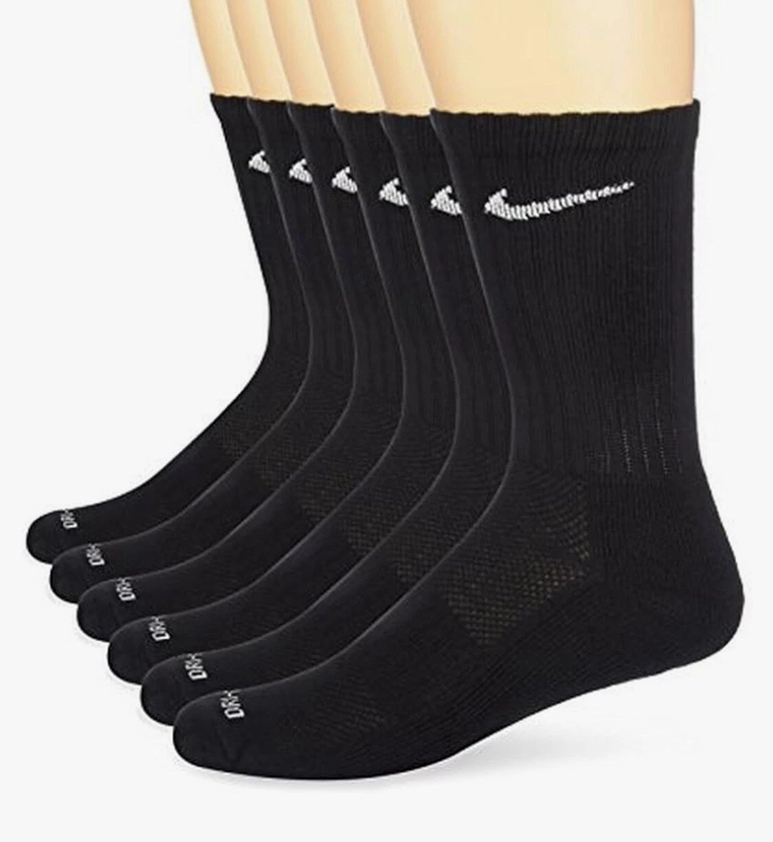 Nike Dri Fit Dry Cushioned Cotton Crew Socks 12 Pairs Large