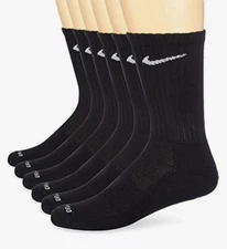 Nike Dri Fit Dry Cushioned Cotton Crew Socks 6 Pairs L