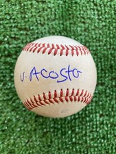 CINCINNATI REDS VICTOR ACOSTA AUTOGRAPHED USED BASEBALL