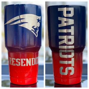 New England Patriots Powder Coated 30oz Yeti Tumbler Free Personalization Ebay