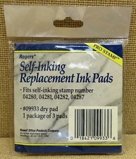 Rodgers 09933 Self-Inking Replacement ink Pads Pack of 3