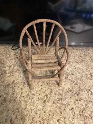 Vintage Rustic Bentwood Twig Miniature Armchair 8'' Tall Adirondack Style