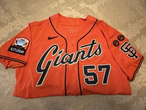 MLB Game Used Authenticated Jersey:  ALEX WOOD, SF Giants.  Size 48.