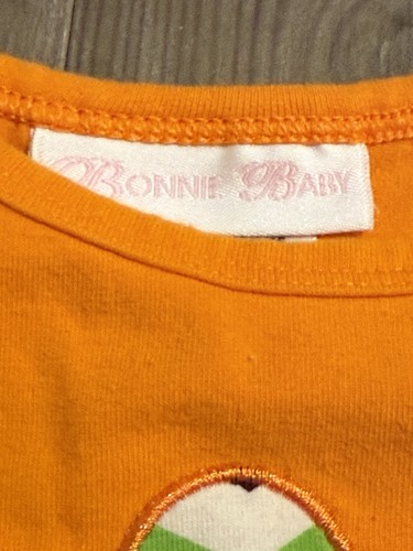 Top Bonnie Jean bambina 18 mesi Ringraziamento tacchino ricamato con volant arancione - Foto 5 di 10