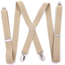 Men Suspenders High Elastic Adjustable 4 Strong 25Mm Wide Clips Suspender Heavy