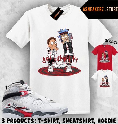 Tee Shirt Matching AJ 8 Bugs Bunny 2025 To Match Sneaker Get Schwifty Rick Morty