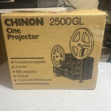 CHINON CINE PROJECTOR 2500GL DUAL 8 WITH PLASTIC REEL .W/ ORIGINAL Never Used 