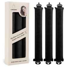 Overnight Heatless Hair Curler Blowout Rods 1 Count Pack of 3 , Black .