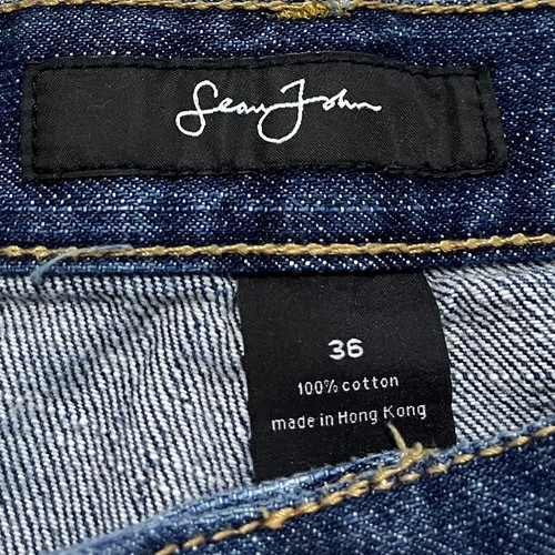 Jeans Sean John Y2K Baggy Skater Lavato Acido Ricamato 36Wx34L - Foto 5 di 8