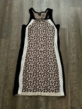 G by GUESS Women’s XL Leopard Print Bodycon Dress Sleeveless Scoop Neck Knit