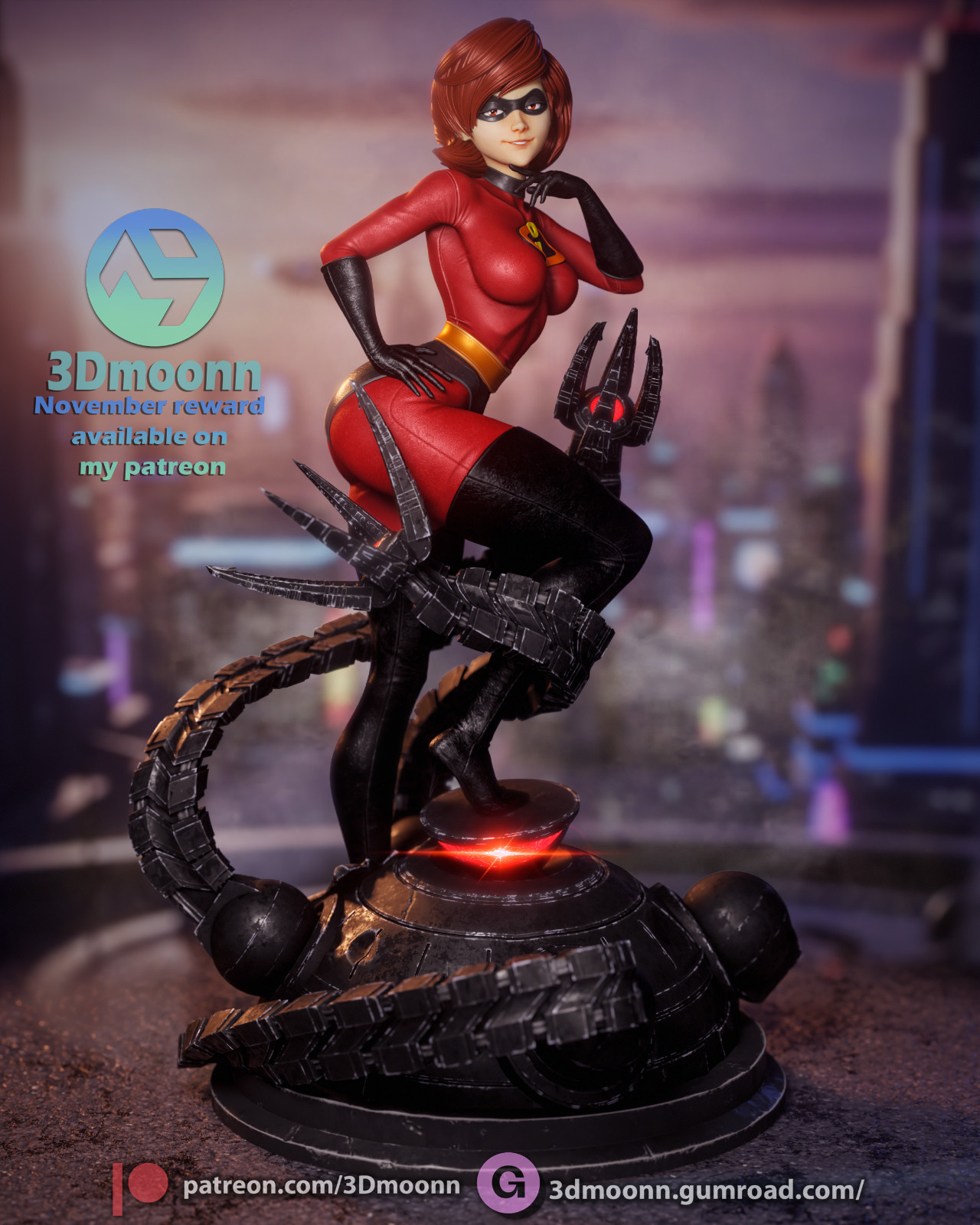 Elastigirl - 1:4 - 1:6 - 1:9 - 3D Printed - Garage Kit - Super hero - Pinup