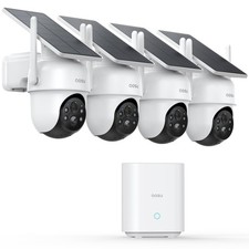 4 Cam Kit Wireless Security Cameras System Outdoor Solar Powered 360 Pan Tilt 2K