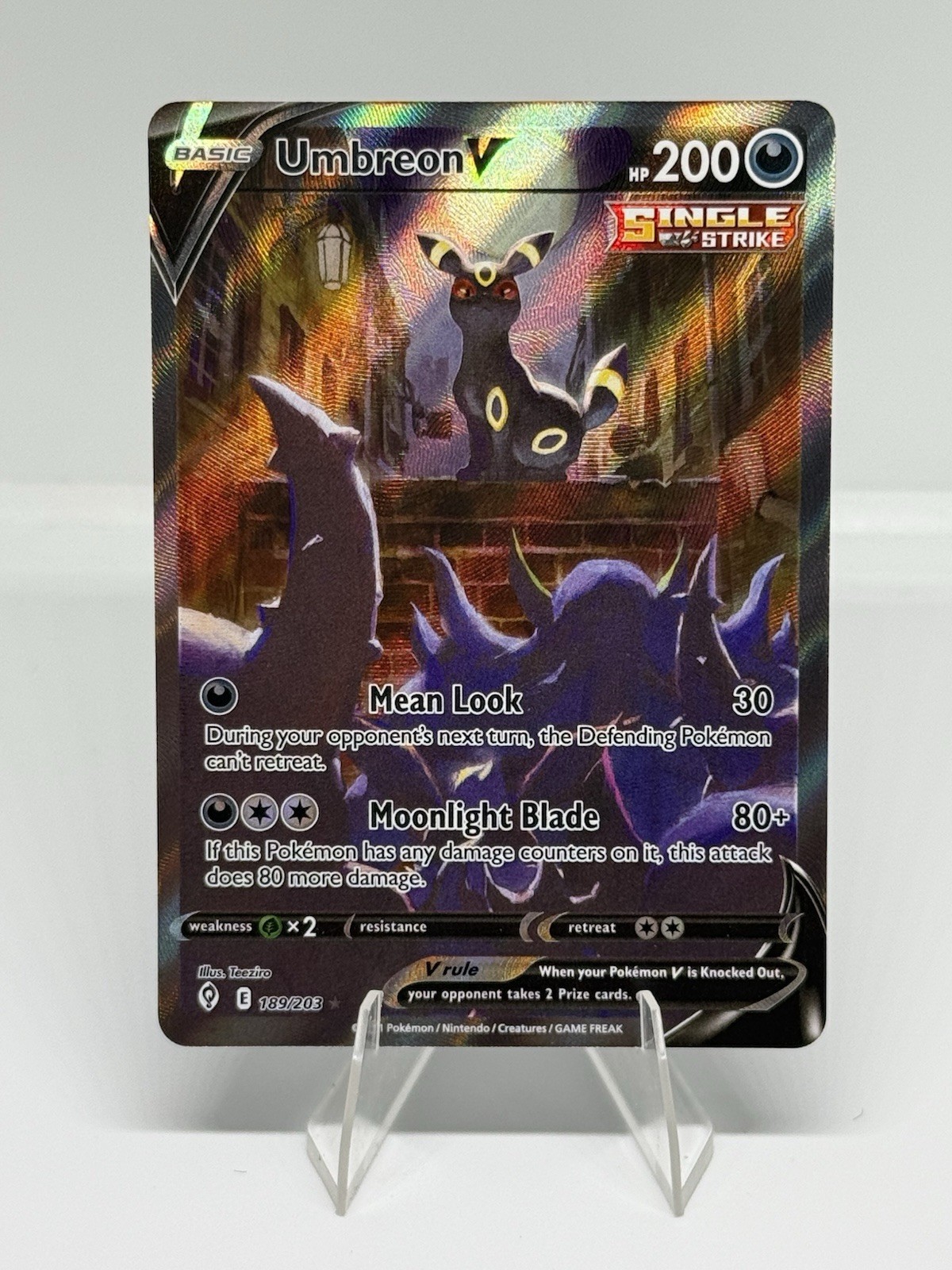 LP/NM Umbreon V (Alternate Full Art) 189/203 SWSH07: Evolving Skies Holo Pokemon