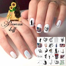 Fishing  Waterslide Nail Decals Set Of 50 Bonus Instructions