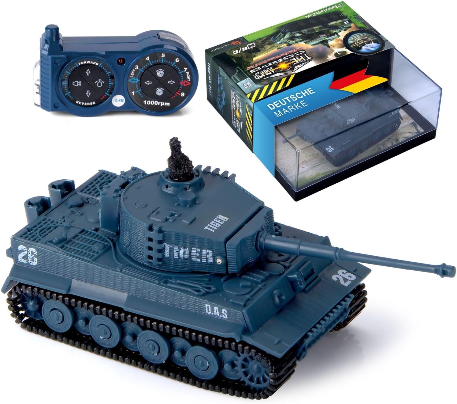 Ferngesteuerter Mini RC Panzer R/C Modellbau Tiger Schussfunktion, Sound & Licht