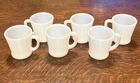 Vtg Anchor Hocking FIRE-KING Ware 3.5" White Milk Glass 6 D-Handle COFFEE MUGS