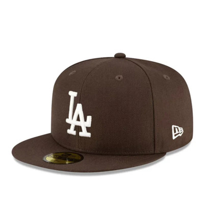 New Era MLB Los Angeles Dodgers Team Brown White 59FIFTY Fitted Cap Hat NewEra