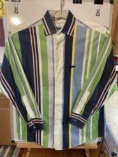 ALEX CANNON Button Down Dress Shirt Mens Large Long Sleeve Colorful Stripes