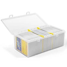 400 Count Plastic Trading Card Storage Box with Dividers Baseball Card Storage
