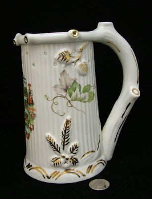 VINTAGE HUGO SCHMIDT 6 3/4'' STEIN  WITH LITHOPANE LADY