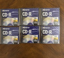 6 Memorex CD-R 700 MB 80 Minute 48x Multi Speed in Jewel Case **New Sealed**