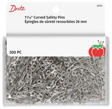 Dritz Quilting 3032 Curved Safety Pins for Large Projects, Size 1, Nickel