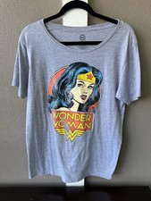 Vintage Style Womens Sz XL 15/17 Gray 1984 Wonder Woman T-Shirt Excellent