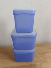 Tupperware ★ Swing-Box blau - transparenter Deckel - 2 x 1 Liter und  1x 450 ml