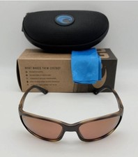 NEW Costa Del Mar BRINE II Polarized Sunglasses Matte Tortoise/Gold Mirror 580P