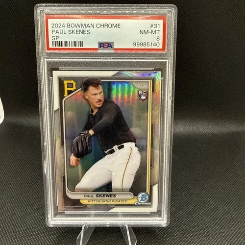 2024 Bowman Chrome Paul Skenes #31 (RC) SP Pittsburgh Pirates PSA 8