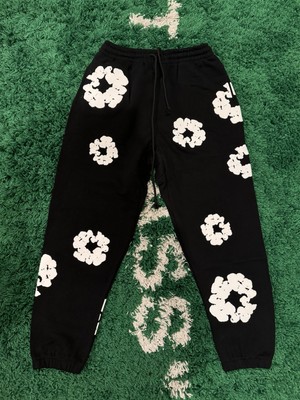 Denim Tears Cotton Wreath Black White Monochrome Sweatpants Size XL